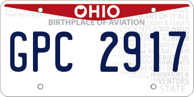 OH license plate GPC2917
