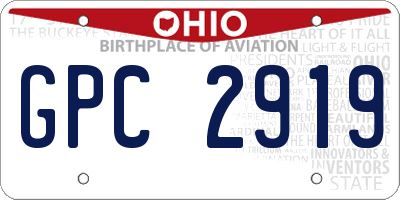 OH license plate GPC2919