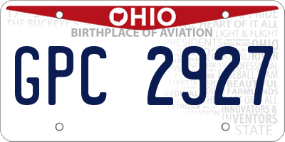 OH license plate GPC2927