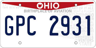 OH license plate GPC2931