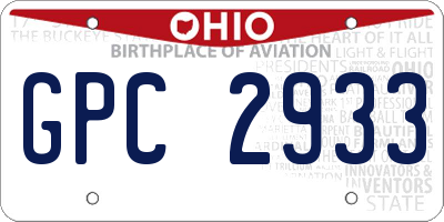 OH license plate GPC2933