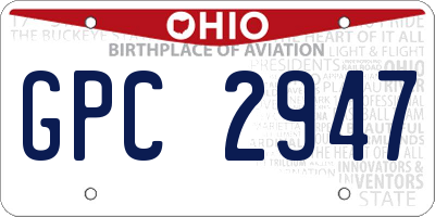 OH license plate GPC2947