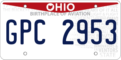 OH license plate GPC2953