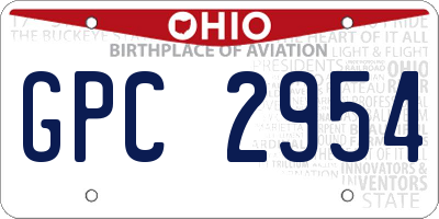 OH license plate GPC2954