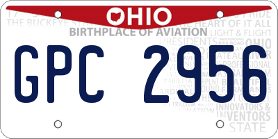 OH license plate GPC2956