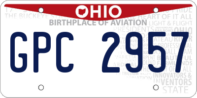 OH license plate GPC2957