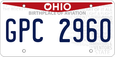 OH license plate GPC2960