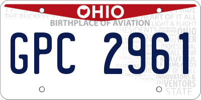 OH license plate GPC2961