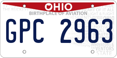 OH license plate GPC2963