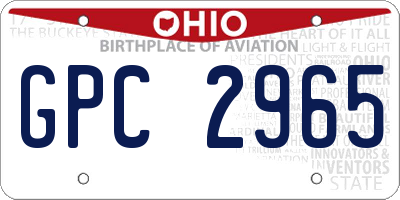 OH license plate GPC2965