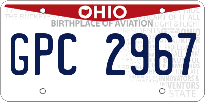 OH license plate GPC2967