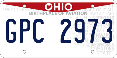 OH license plate GPC2973