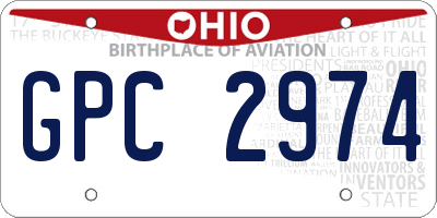 OH license plate GPC2974