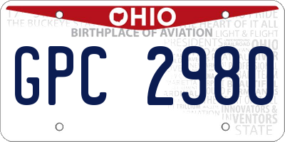 OH license plate GPC2980