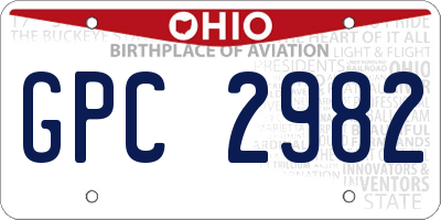 OH license plate GPC2982