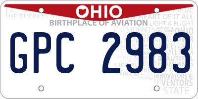 OH license plate GPC2983