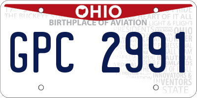 OH license plate GPC2991