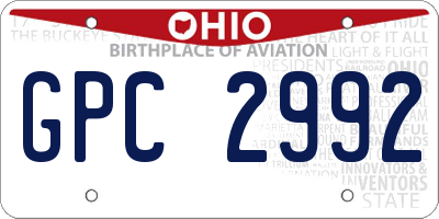 OH license plate GPC2992
