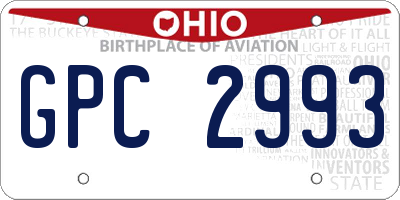OH license plate GPC2993