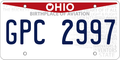 OH license plate GPC2997