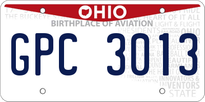 OH license plate GPC3013