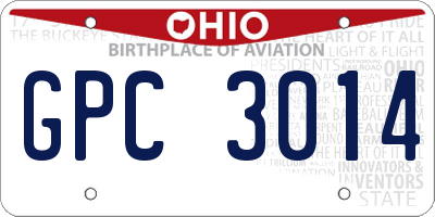 OH license plate GPC3014