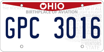 OH license plate GPC3016
