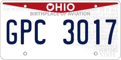 OH license plate GPC3017