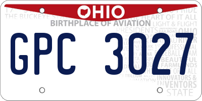 OH license plate GPC3027