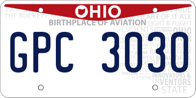 OH license plate GPC3030
