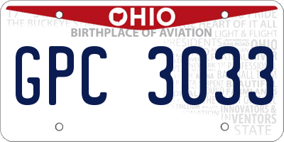 OH license plate GPC3033