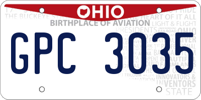 OH license plate GPC3035