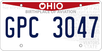 OH license plate GPC3047