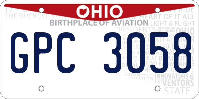 OH license plate GPC3058