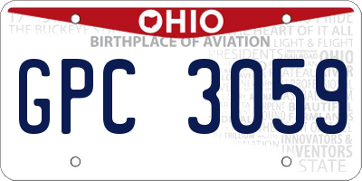 OH license plate GPC3059