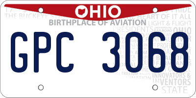 OH license plate GPC3068