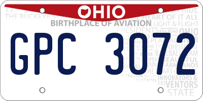 OH license plate GPC3072
