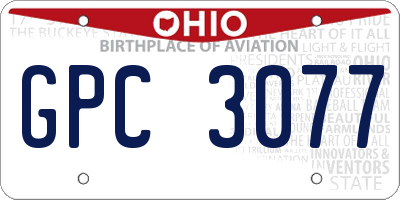 OH license plate GPC3077