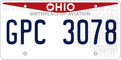 OH license plate GPC3078