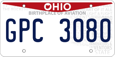 OH license plate GPC3080
