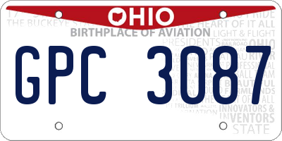 OH license plate GPC3087