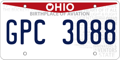 OH license plate GPC3088