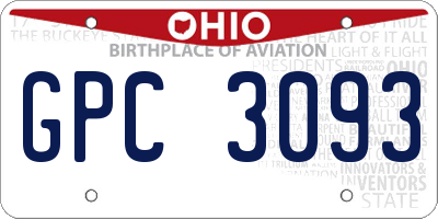 OH license plate GPC3093