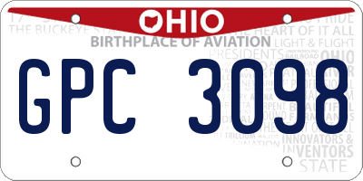OH license plate GPC3098