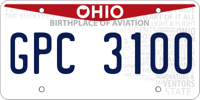 OH license plate GPC3100