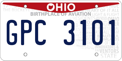 OH license plate GPC3101