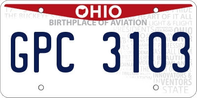 OH license plate GPC3103