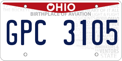OH license plate GPC3105