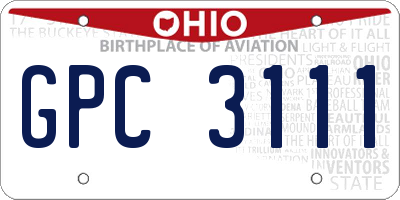 OH license plate GPC3111