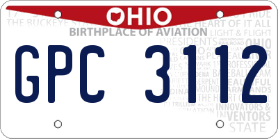 OH license plate GPC3112